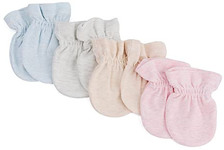 MMBABY 4 Paare Neugeborenen Handschuhe.Alter: 0-6 Monate (4 Paare(Kein Seil-0-6 Monate)