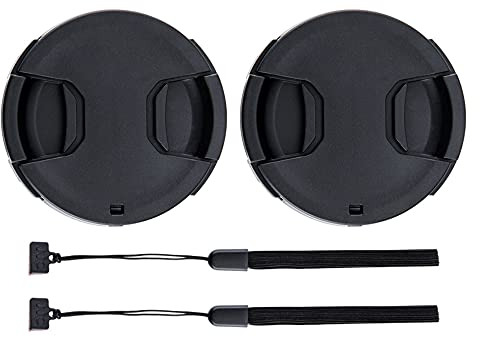 2 Stück 67mm Objektivdeckel mit Halteband Kordel für Canon EOS R RP R6 R6II mit RF 24-105mm Kit-Objektiv, Canon 90D 80D 70D mit EF-S 18-135mm Kit-Objektiv & weitere Objektive mit 67mm Filtergewinde