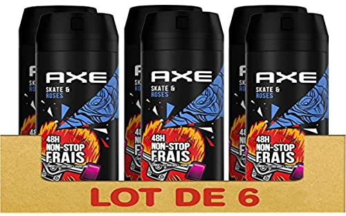 AXE Deodorant für Herren, Spray mit Skate und Rosen, 48 Stunden lang frisch, Duft frischer Rosen (6 x 200 ml)