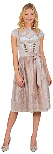 Stockerpoint Damen Dirndl Loretta Kleid f r besondere Anl sse, Taupe, 46 EU