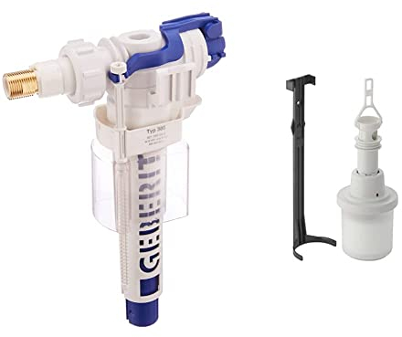 Geberit 240700001 Schwimmerventil für Aufputz-, Spülkasten Nr. 240.700, 25.2 x 15.8 x 7 cm & 240.114.00.1 Universal-Heberglocke für UP-Spülkasten
