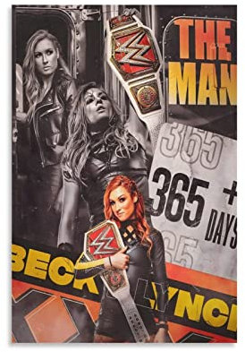Enartly GemäLde Auf Leinwand Becky Lynch Wrestler Sports Posters Wall Art Prints Wasserdicht Modern College Dorm Wall Decor 50x70cm Kein Rahmen