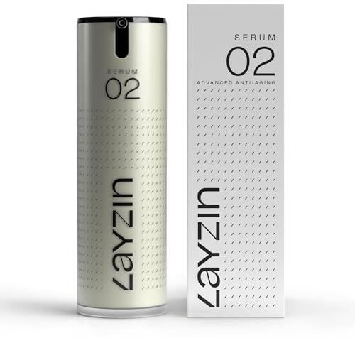 LAYZIN Serum 02 für fortgeschrittenes Anti-Aging mit Granactive Retinoid, Vitamin C & Peptiden – Kosmetisches Serum für einen gleichmäßigen Teint – Unterstützt Elastizität und glatte Haut – Unisex