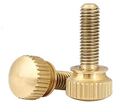 SEIDER 2-5 Stück M3 M4 M5 M6 Rändelschrauben aus reinem Messing handfest anziehen Kupferdreh-Rändelschrauben Computergehäuseschraube Rändelschraube(M6X8 2PCS)