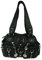 moderne Damen Handtasche Kumixi Schultertasche Umhängetasche abnehmbarer Trageriemen hobo bag Fächer Nieten Reißverschlüsse (schwarz)