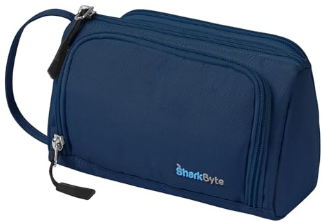 SHARKBYTE Großes Federmäppchen für Mädchen/Jungen, Stifteetui aus recyceltem Stoff mit großem Fassungsvermögen, Schreibwaren-Organizer für Schule, Hochschule, Federmäppchen mit Griff für Studenten