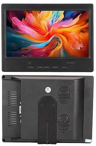 Tragbarer - mit 7-Zoll-Bildschirm (1024 X 600), Unterstützt HD-Multimedia-Schnittstelle VGA AV, Kleiner Computermonitor mit Integrierten (Eisenhalterung EU-Stecker)