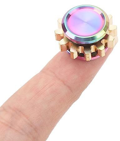 Messing-Zahnrad-Fingerspielzeug, Meditation, Leises Mini-Dekompressions-Messing-Zahnradspielzeug für ADHS (Schillernde Farbe)