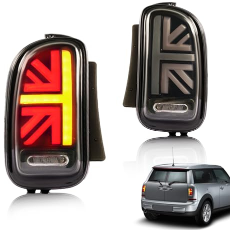 Archaic Rückleuchten kompatibel mit Mini Clubman R55 Rueckleuchten 2007–2014 [Cooper,Cooper S,John Cooper Works], Mini R 55 mit Animation DRL, mini r55 rueckleuchten mit E-Prüfzeichen, Paar