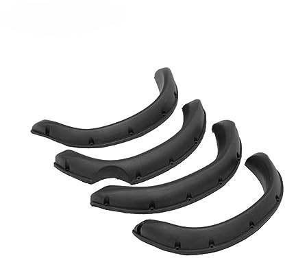 ibasenice 4pcs Black Rubber Flares for Rc Crawler Car Body Scratch-resistant Wheel Eyebrow Protection Paint Finish Easy to Install and