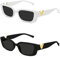 Kiiwah 2 Stück Schnelle Brille Rave Sonnenbrille Damen, V Retro Rechteck Sonnenbrille, Trendy Quadratische UV Schutz Sunglasses für Frauen Männer Party Hochzeit Strand