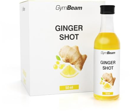 GymBeam Shot di Zenzero Naturale, Shot allo Zenzero con Succo di Limone, Acqua di Cocco e Miele 9x50ml, Bevanda Salutare e Rinfrescante, Sostituto del Tè, Promuove la Vitalità Generale