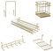 PEAUARL Metallgitter-Hängekorb, Ausstellungsregal, Stifthalter, Hakenregal, Bücherregal, dekorativer Schreibtisch-Organizer für Büro, Arbeitszimmer, 5 Stück (Gold)