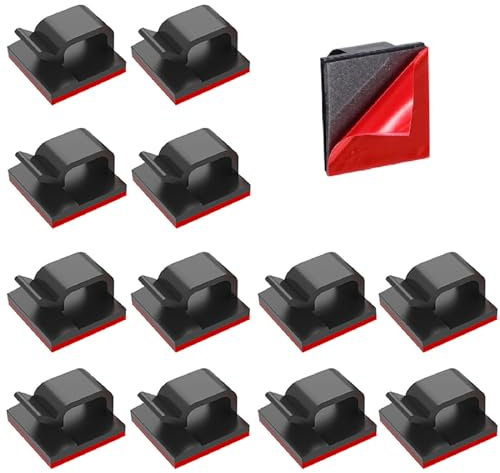 Yoezuo 100 Piezas Clip de Cable Autoadhesivo, Organizador de Cables, Clips Sujeta Cables Adhesivos, Abrazadera de Cable Clip (Negro)