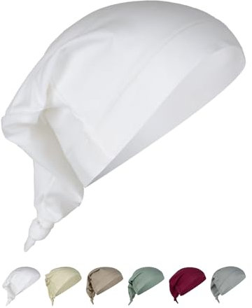 beties BasicSoft Jersey Schlaf-Mütze Zipfelmütze 100% Baumwolle in pur-weiß, weiche atmungsaktive Nachtmütze