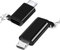 leizhan USB C Adapter (2 Stück Schwarz), Typ-C Stecker auf Micro Buchse, Micro Stecker auf Typ-C Buchse, mit Lanyard, Kompatibel mit MacBook Pro, Smartphones, Tablets, PCs