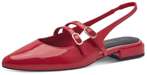 MARCO TOZZI Damen Slingpumps Spitz Elegant, Rot (Red patent), 42 EU