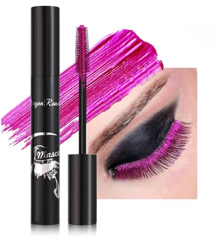 GL-Turelifes Mascara colorato Sensazionale Mascara Charming, lunghezza senza limiti, volume, pennello Flex Tower, ciglia spesse, impermeabile e resistente alle sbavature (#08 rosa rosso, 10g)