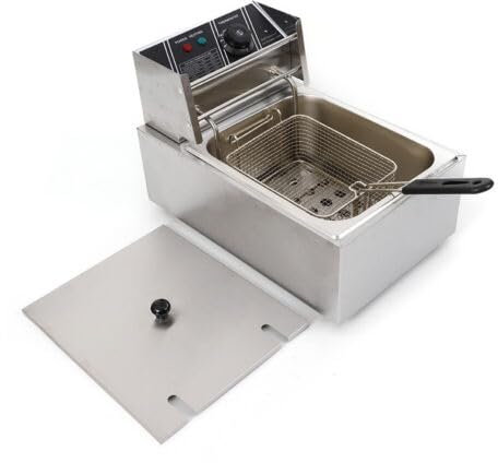 Qussse Friteuse électrique professionnelle 2500 W, zones froides professionnelles, friteuse avec panier en acier inoxydable pour poulet frit, crevettes, chips