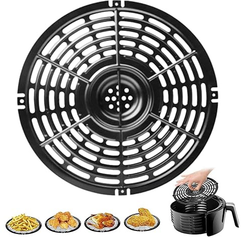 SMELEYOU Rack de friteuse à air 22 cm Round Air Fryer Grill Pan Non Stick Lave-Vaisselle Safe Crisper Plaque Plaque pour 5 QT AIR AIR Accessoires