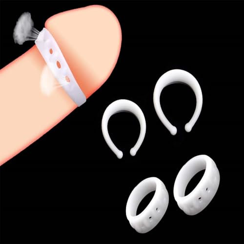 Yasexx 4-Teiliges Set Penisring Eichelring Vorhaut RüCkhaltering Penis Schmuck Vorhaut RüCkhaltung Cock Ring MäNner Sexuelle Funktionsverbesserung Hodenring Penis Ringe Weich Tpe Glansring