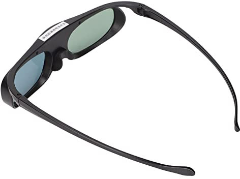 Akozon 3D-Brille 1080P, Batterie-Shutter 3 D-Brille, 3 LCD-Brille, Weitwinkel 178°, Re-able-Brille, Anaglyph (Schwarz)