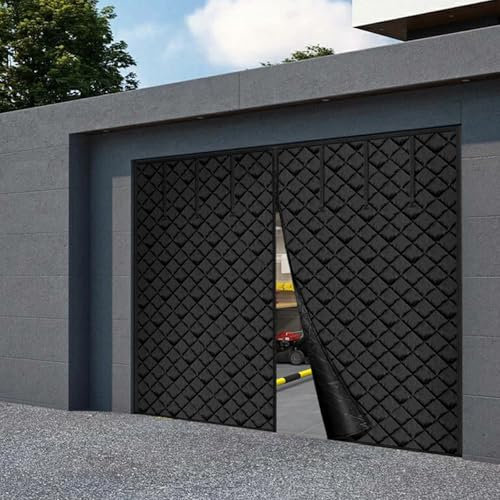 VEVOR Moustiquaire de porte de garage pour l'hiver, kit d'isolation de porte de garage de 2,4 x 2,1 m, rideau magnétique à isolation thermique avec fond lesté amélioré, imperméable, coupe-vent,