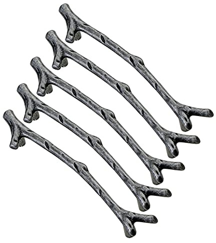 5Pcs Baum Ast Möbelgriffe, Zinklegierung Zweig Zieht Schrank Türgriffe Metall Schubladenknöpfe, Für Küche/Schlafzimmer/Badezimmer (Eisen)