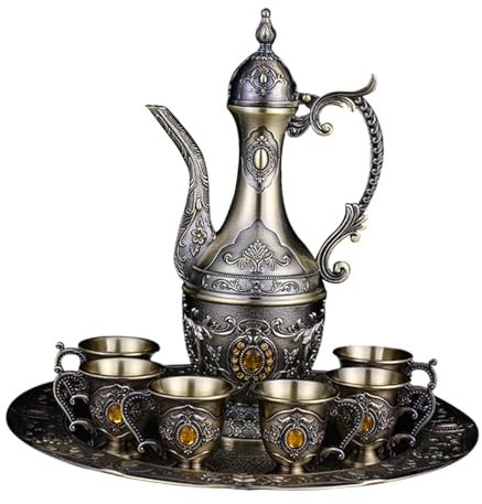 FytStycale Teeservice mit Karaffe und Gläser für das Wohnzimmer, Gelbe Ziegel