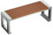 SBCWH Parkbank für den Außenbereich, Allwetter-Metallbank, Terrassenbank ohne Rückenlehne aus Edelstahl und Kunststoffholz, für Garten, Veranda, Hinterhof, Park, Rasen, Eingangsbereich(120cm/47in)