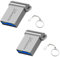 Generic Chiavetta USB 3.0, Set da 2 Pezzi, 32GB/64GB/128GB, con Portachiavi, Argento (2 pack)
