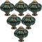 Roellgs 12 Pack Ceramic Door Knobs, Pumpkin Ceramic Knobs Vintage Cupboard Knobs with Mounting Screws, Antique Wardrobe Pull Handles Kitchen Cabinet Knobs for Dresser (Green)