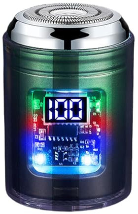 dijiusidy Tragbarer Elektrorasierer, Mini Rasierer, Bartschneider mit Digitalanzeige und wasserdicht. Freie der Nassrasur, Typ+3
