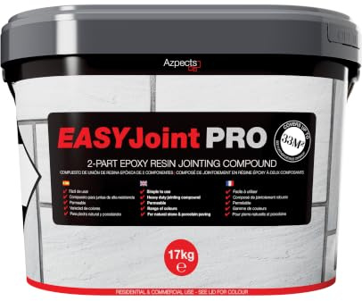 EASYJoint - Pro Jointing Compound for Patio, Paths, Pavements & Driveways (Stone Grey/Granite) 17kg Strong & Durable Epoxy Resin Joint Filler Compound for Garden Slabs & Paving, Frost & Ice Resistant