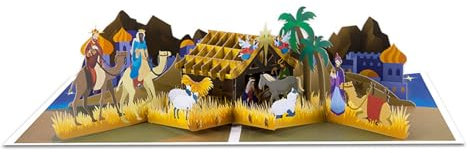 LfrXtra Weihnachten Thema Popup 3D Grußkarte Krippe Szene Postkarte Handgefertigte Festiven Dekoration Für Feiertage Feier