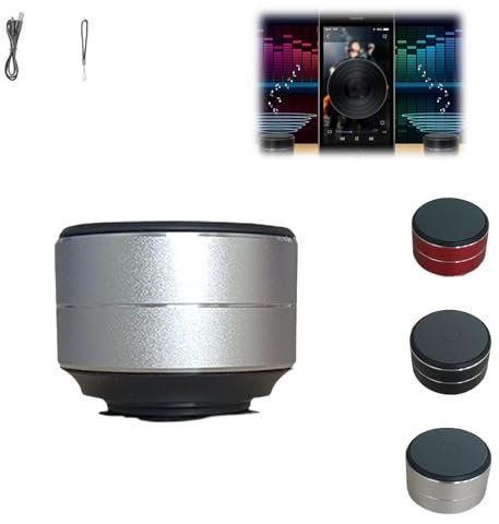 Buzzgo Speaker, Buzzgo Shock Speaker, Mini Magnetic Hi Fi Waterproof, Bone Conduction Dual-Channel Stereo, Different Carriers Experience Different Sounds with Suction Cup for Bathroom Outdoor (Silver)
