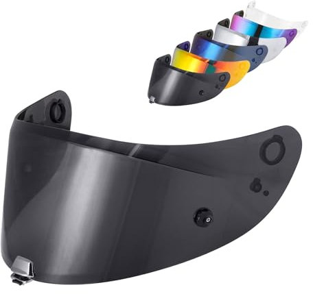 MXJ Gear Helmvisier,Motorradhelm Visier,Motorrad Windschutz Helm Objektiv Visier Vollgesichts für HJ-26/RPHA 70/RPHA 11 (Schwarz)