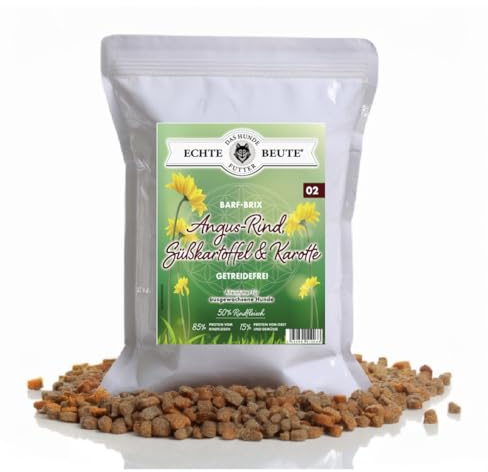 Getreidefreies Hundefutter Angus-Rind (Single Protein) | 50% Fleisch | Süßkartoffel & Karotte | Hypoallergen & leicht verdaulich | Ohne künstliche Zusätze | 2 kg