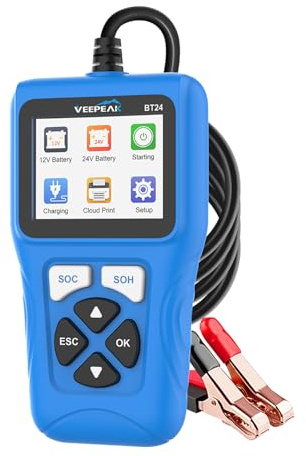 Veepeak Car Battery Tester 12V 24V, 100-2000CCA Battery Load Tester Analyzer with Cranking and Charging System Test for Cars, SUVs, Boats, Trucks and Motorcycles