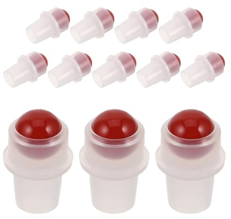 Kugelrollenstopfen für Ätherische Öle 12 Stück Rot, Pp | Skincare und Aromatherapie Flaschen, Jade Steinkugel, Präzise Dosierung