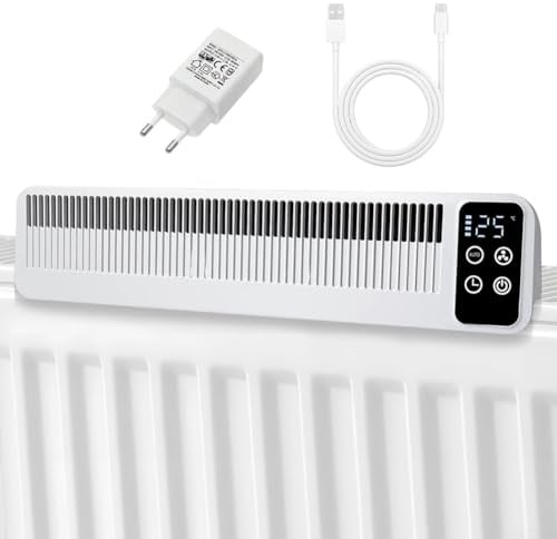 Heizkörper Ventilator, Heizkörperventilatoren, Lüfter für Heizkörper Verbesserung der Wärmeverteilung, Automatisch/Zeitgesteuert 2 Modi Heizungsventilator, 38db Geräuscharm(Weiß)