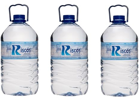 PACK 3 - Agua Los Riscos 5L | Agua Mineral Natural de Mineralización Débil | Garrafa Formato Ahorro | Ideal Hostelería y Consumo Diario