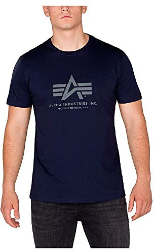 Alpha Industries Herren Basic T-Shirt, Blau, M