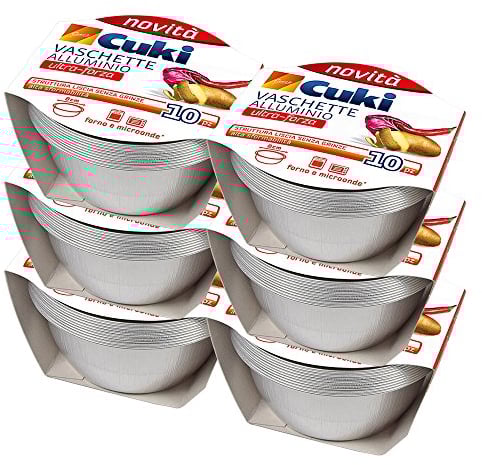 Cuki Vaschette Alluminio - Ultra Forza - crème caramel - tonde [TS21G] - 60 vaschette (Multipack)