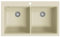 vidaXL Fregadero de Cocina de Granito con Dos Senos Lavabo Cocina Fontanería Piezas de Fontanería y Bricolaje Resistente Pileta Escurreplatos Beige