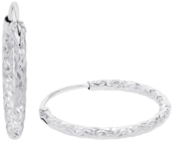 Amor Creolen 925 Sterling Silber Damen Ohrschmuck, 1,7 cm, Silber, Kommt in Schmuck Geschenk Box, 9098316