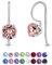 Orecchini Rosa Antico - Pendenti Argento 925 Con Cristallo 6 mm - Rosa Cipria - Monachella - Lunghi per Bambina e Donna