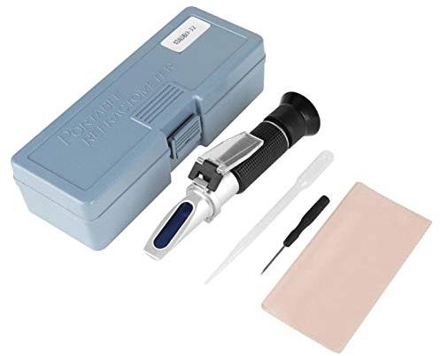 Professioneller genauer Refraktometer-Schneidflüssigkeitstester Professioneller automatischer Temperatur-Frostschutz-Salzgehaltsmesser-Salinometer für Homebrew Beer Wort Marine Monitoring(0-32%)