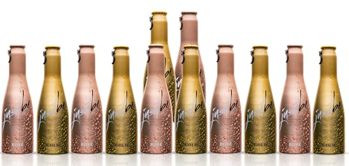 JustBe Gold & Rosé | Piccolo frizzante l Prickelnder Premium Weiss- & Rosé-Wein (Gold & Rosé, 12 x 0,2l)