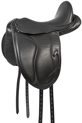 PFIFF 102680 Dressur-Sattel Unicus, Ledersattel halbtiefer Sitz, Schwarz Full II